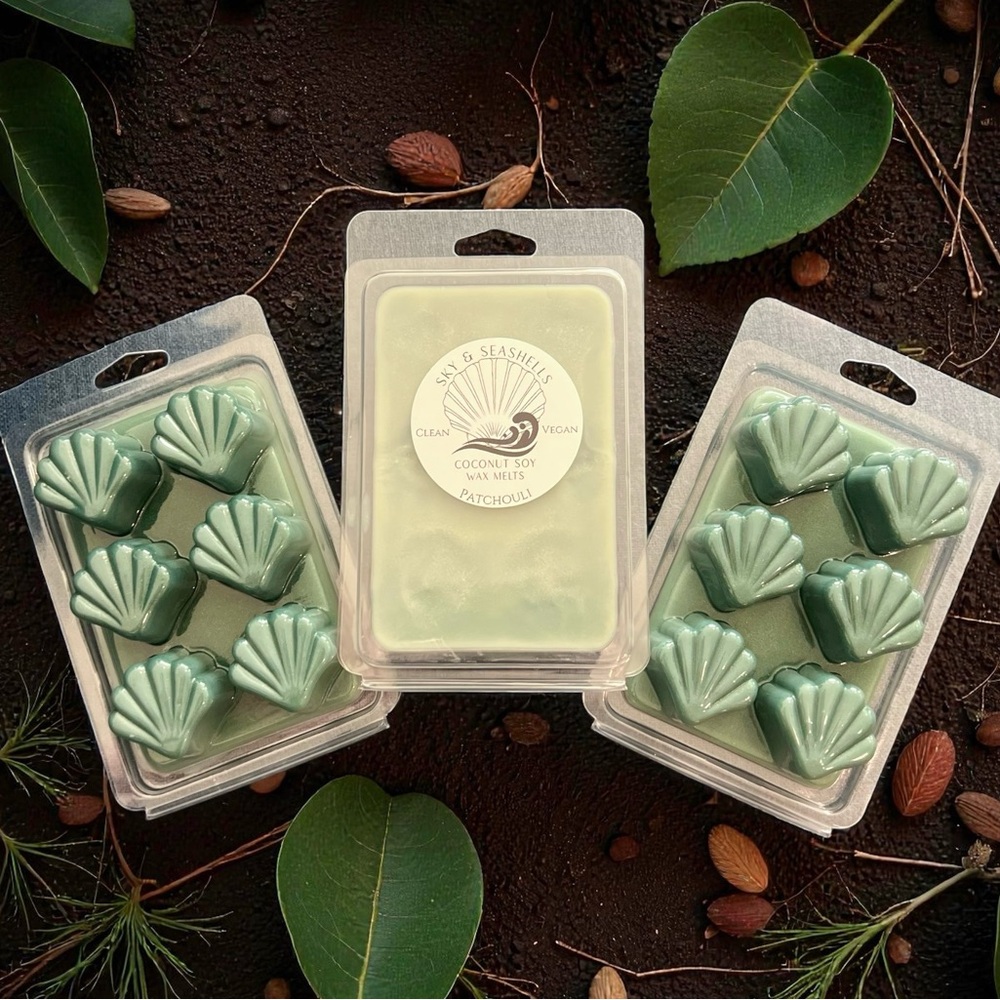 Hand Crafted “Patchouli” Scented Wax Melts/Coconut Soy Wax Seashells